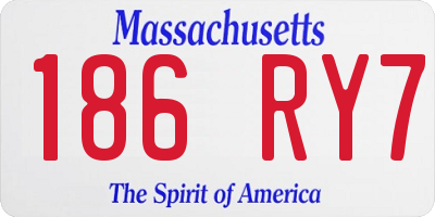 MA license plate 186RY7