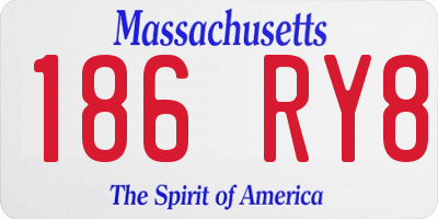 MA license plate 186RY8