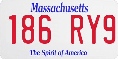 MA license plate 186RY9