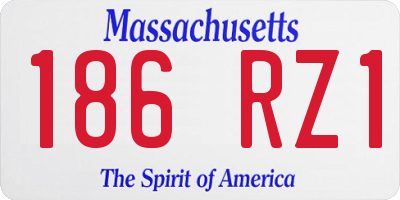 MA license plate 186RZ1