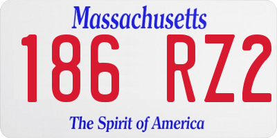 MA license plate 186RZ2
