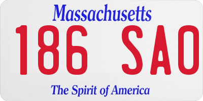 MA license plate 186SA0