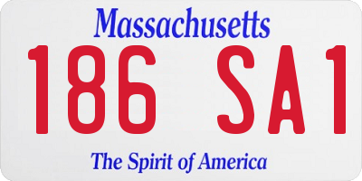 MA license plate 186SA1