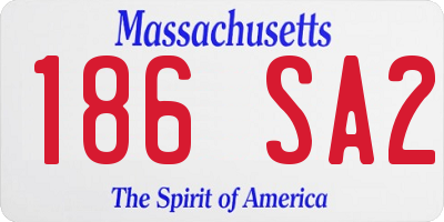 MA license plate 186SA2