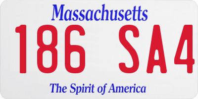 MA license plate 186SA4