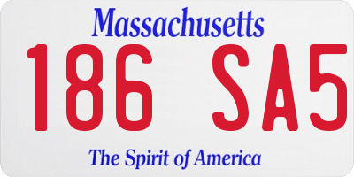 MA license plate 186SA5