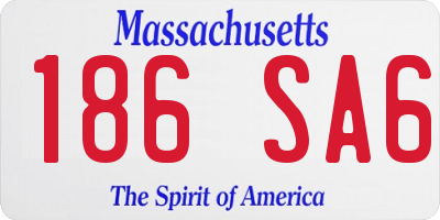 MA license plate 186SA6