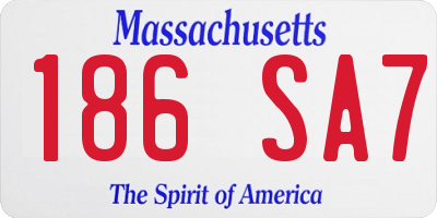 MA license plate 186SA7