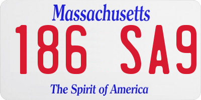 MA license plate 186SA9