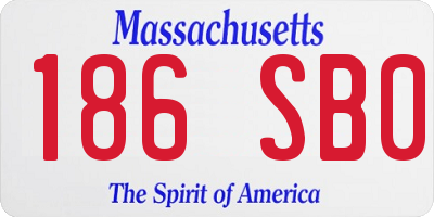 MA license plate 186SB0