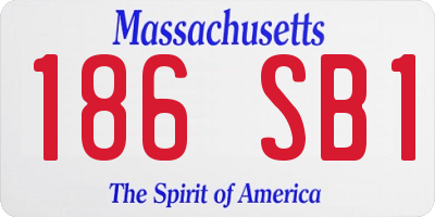 MA license plate 186SB1