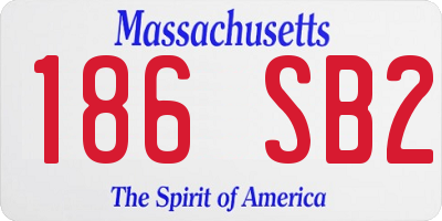 MA license plate 186SB2