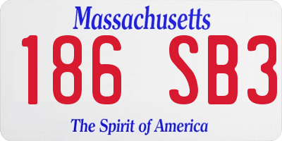 MA license plate 186SB3
