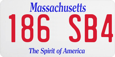 MA license plate 186SB4