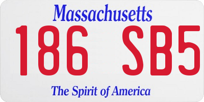 MA license plate 186SB5