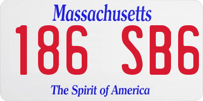 MA license plate 186SB6