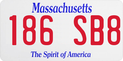 MA license plate 186SB8