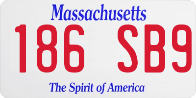 MA license plate 186SB9