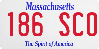 MA license plate 186SC0