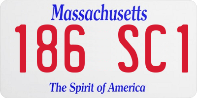 MA license plate 186SC1
