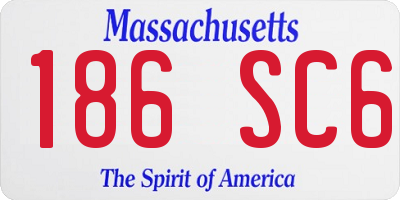 MA license plate 186SC6