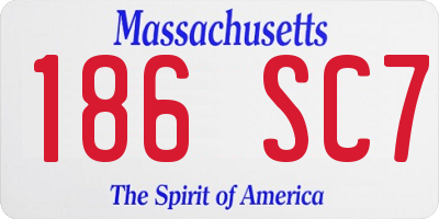 MA license plate 186SC7