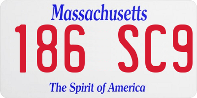 MA license plate 186SC9