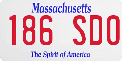 MA license plate 186SD0