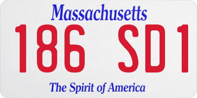 MA license plate 186SD1