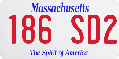 MA license plate 186SD2