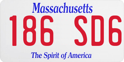 MA license plate 186SD6