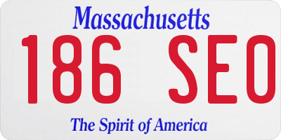 MA license plate 186SE0