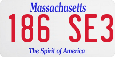 MA license plate 186SE3