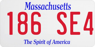 MA license plate 186SE4