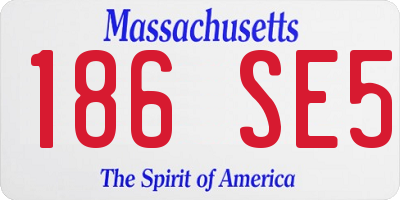 MA license plate 186SE5