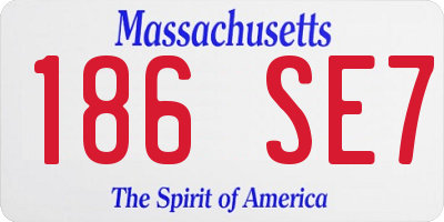 MA license plate 186SE7