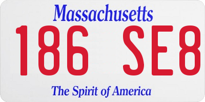 MA license plate 186SE8