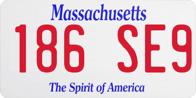 MA license plate 186SE9