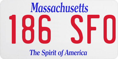 MA license plate 186SF0