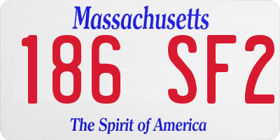 MA license plate 186SF2