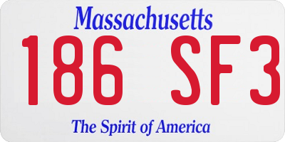 MA license plate 186SF3