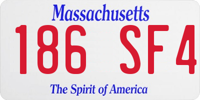 MA license plate 186SF4