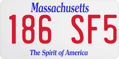 MA license plate 186SF5