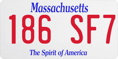 MA license plate 186SF7