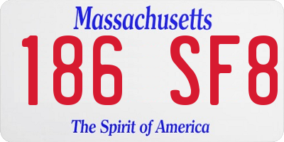 MA license plate 186SF8