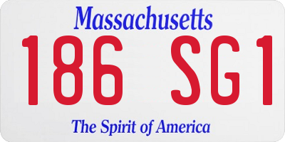 MA license plate 186SG1