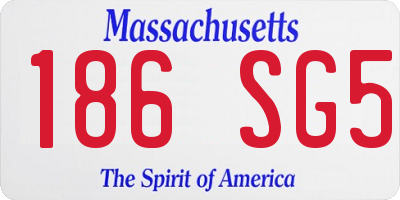 MA license plate 186SG5