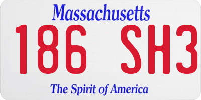MA license plate 186SH3