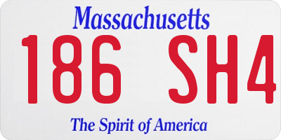MA license plate 186SH4