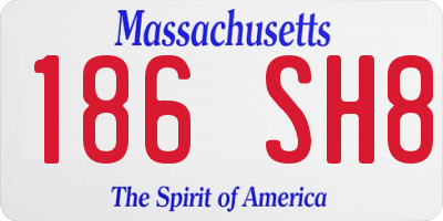 MA license plate 186SH8